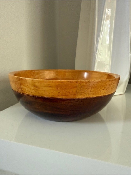 Other - Two-Toned Hardwood Home Decoration Bowl